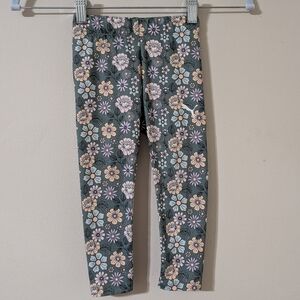 Puma Baby Girl Athletic Leggings 3T Floral Pull On  Elastic Waist Multicolor
